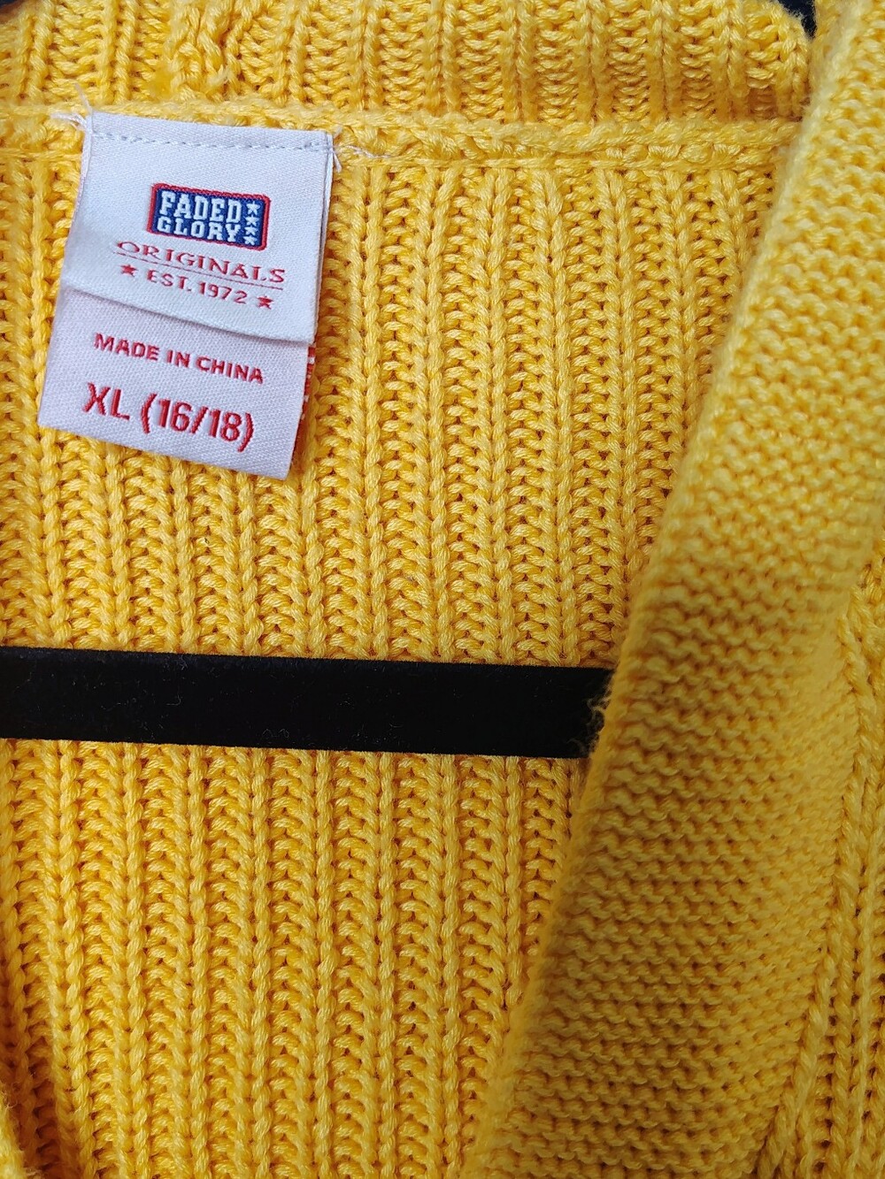 Faded Glory Yellow Hooded Knit Cardigan - Picture 2 of 5